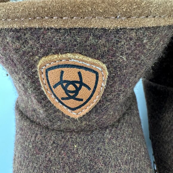 Ariat Womens Brown Wool-Blend Slippers W/ Faux Fur Lining Size L (8.5-9) - Picture 7 of 9